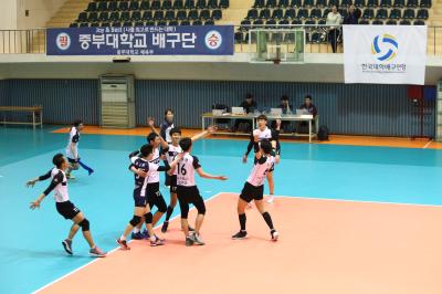 중부대 배구부, 리그 1위로 플레이오프 4강전에 가장 먼저 진출!!