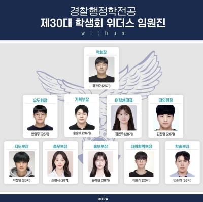 중부대학교 경찰행정학전공 30대 학생회 조직도